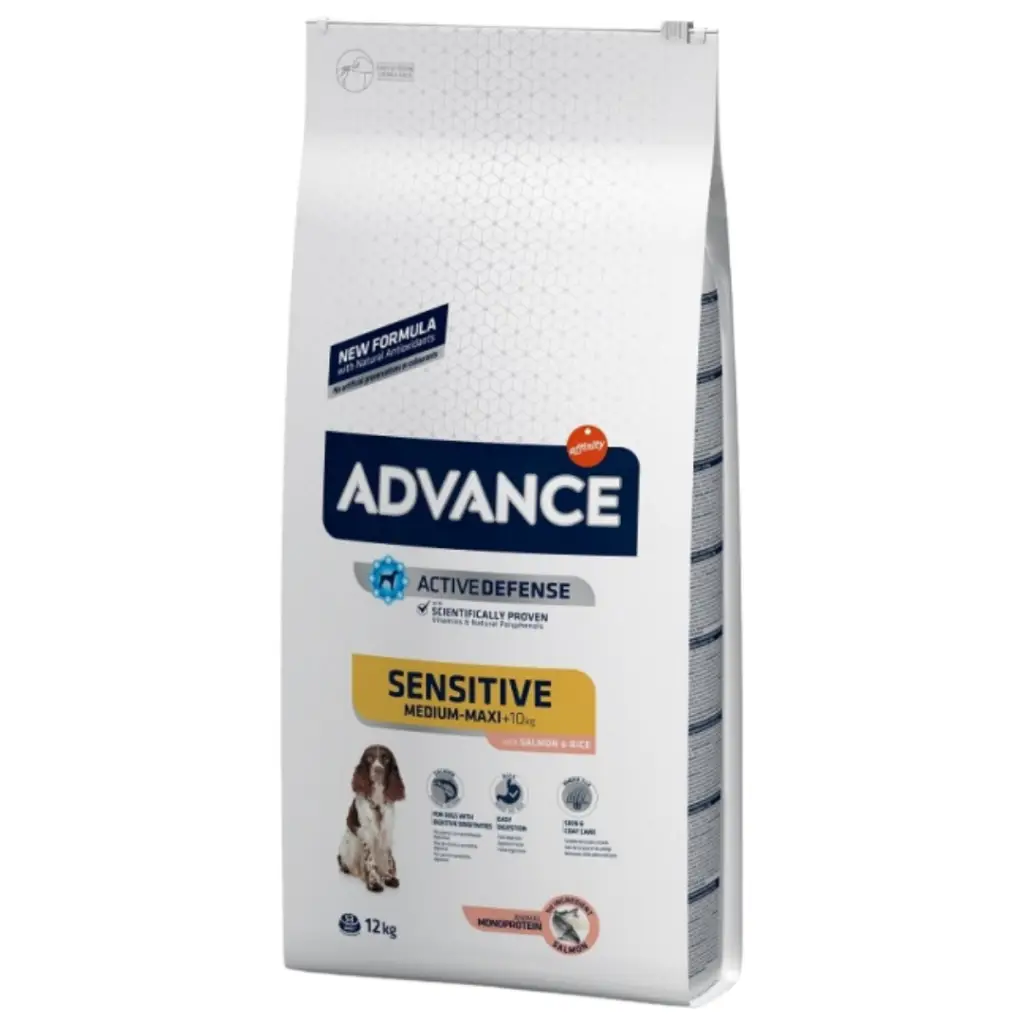 Advance Sensitive Somonlu Orta ve Büyük Irk Yetişkin Köpek Maması 12 Kg