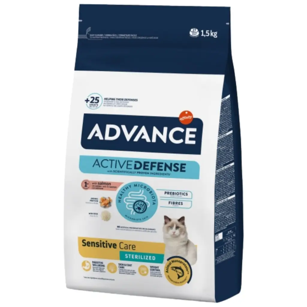 Advance Sensitive Sterilised Somonlu Kısırlaştırılmış Kedi Maması 1.5 Kg