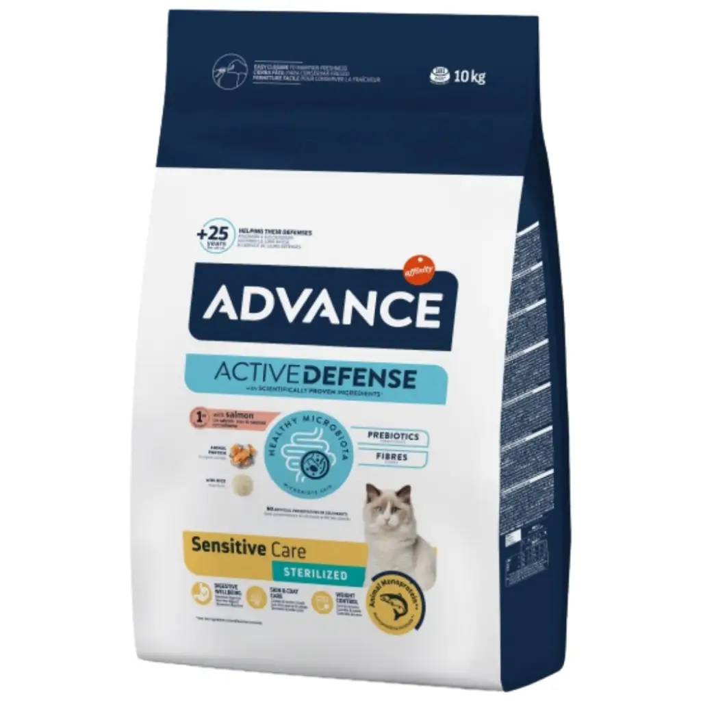 Advance Sensitive Sterilised Somonlu Kısırlaştırılmış Kedi Maması 10 Kg