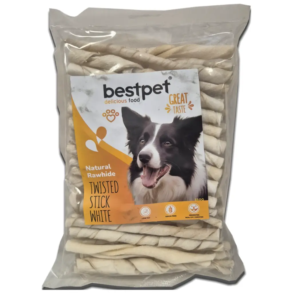 Bestpet Twisted Stick White Doğal Beyaz Burgu Çubuğu Köpek Ödülü 350 Gr