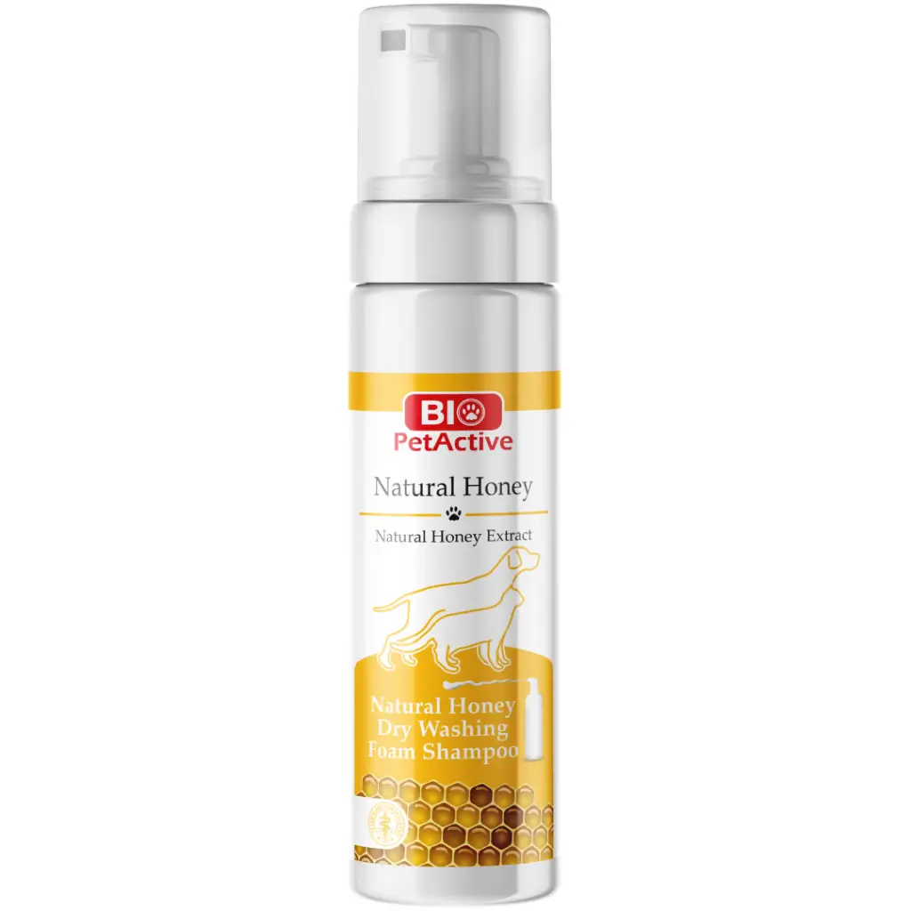 Bio PetActive Bal Ve Buğday Özlü Kedi Ve Köpek Kuru Yıkama Köpük Şampuanı 200 ML