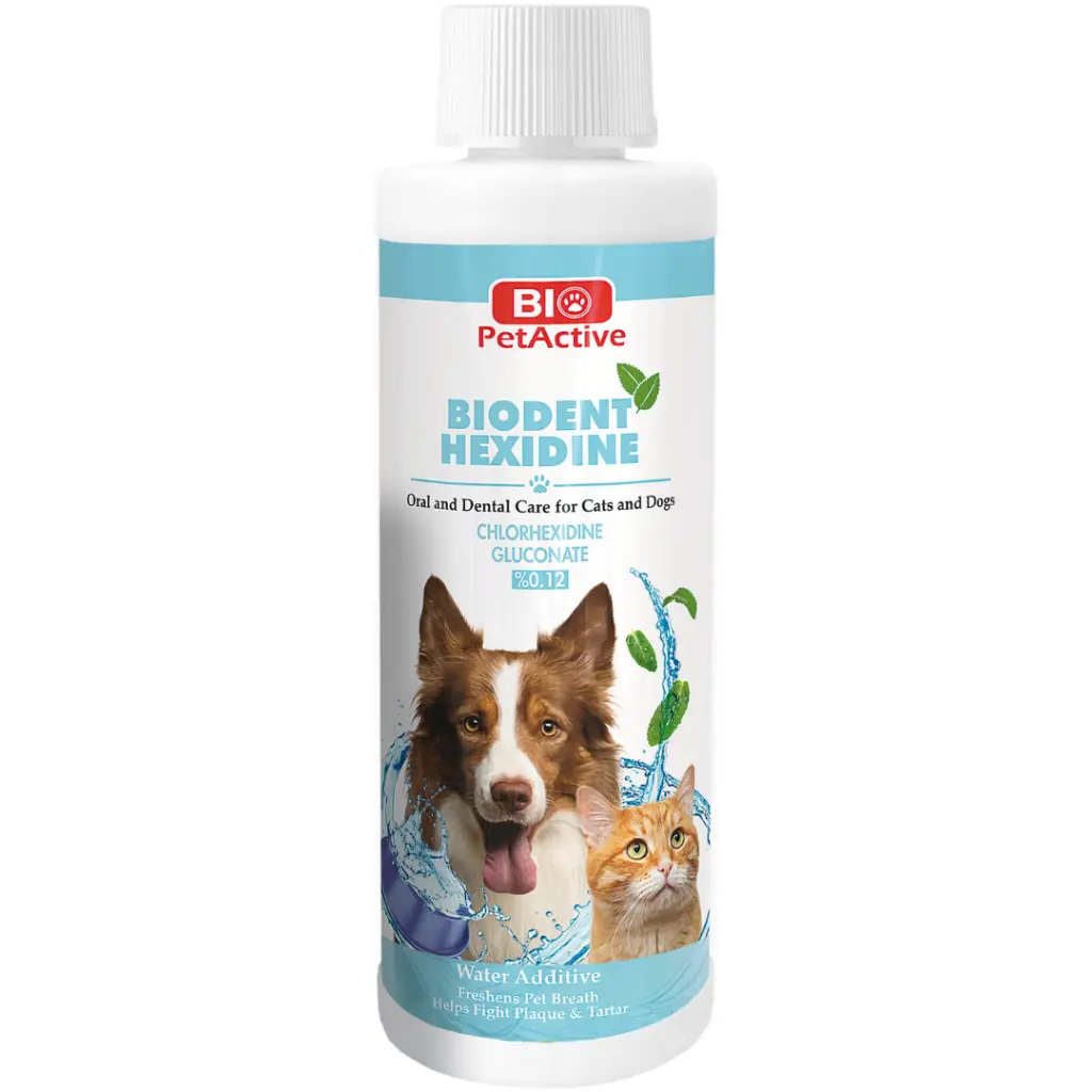 Bio PetActive Biodent Hexidine Kedi ve Köpekler İçin Ağız ve Diş Bakım Ürünü 250 ML