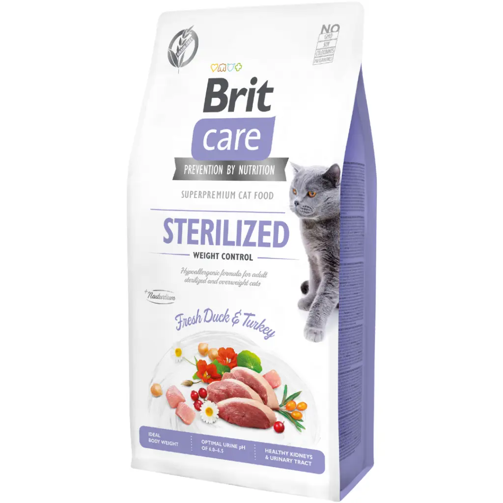 Brit Care Hypo Allergenic Kilo Kontrolü İçin Ördekli Tahılsız Kısırlaştırılmış Kedi Maması 7 Kg 