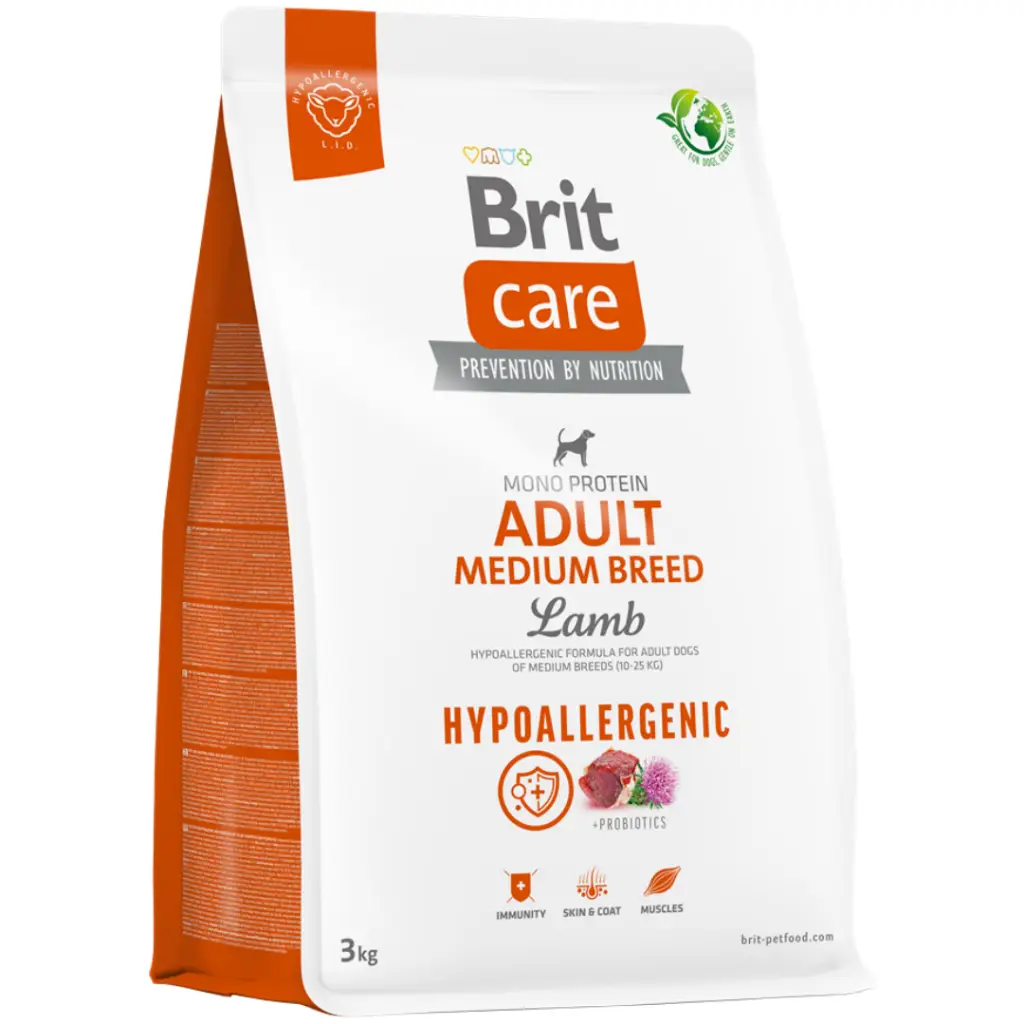 Brit Care Hypoallergenic Kuzu Etli Orta Irk Yetişkin Köpek Maması 3 Kg