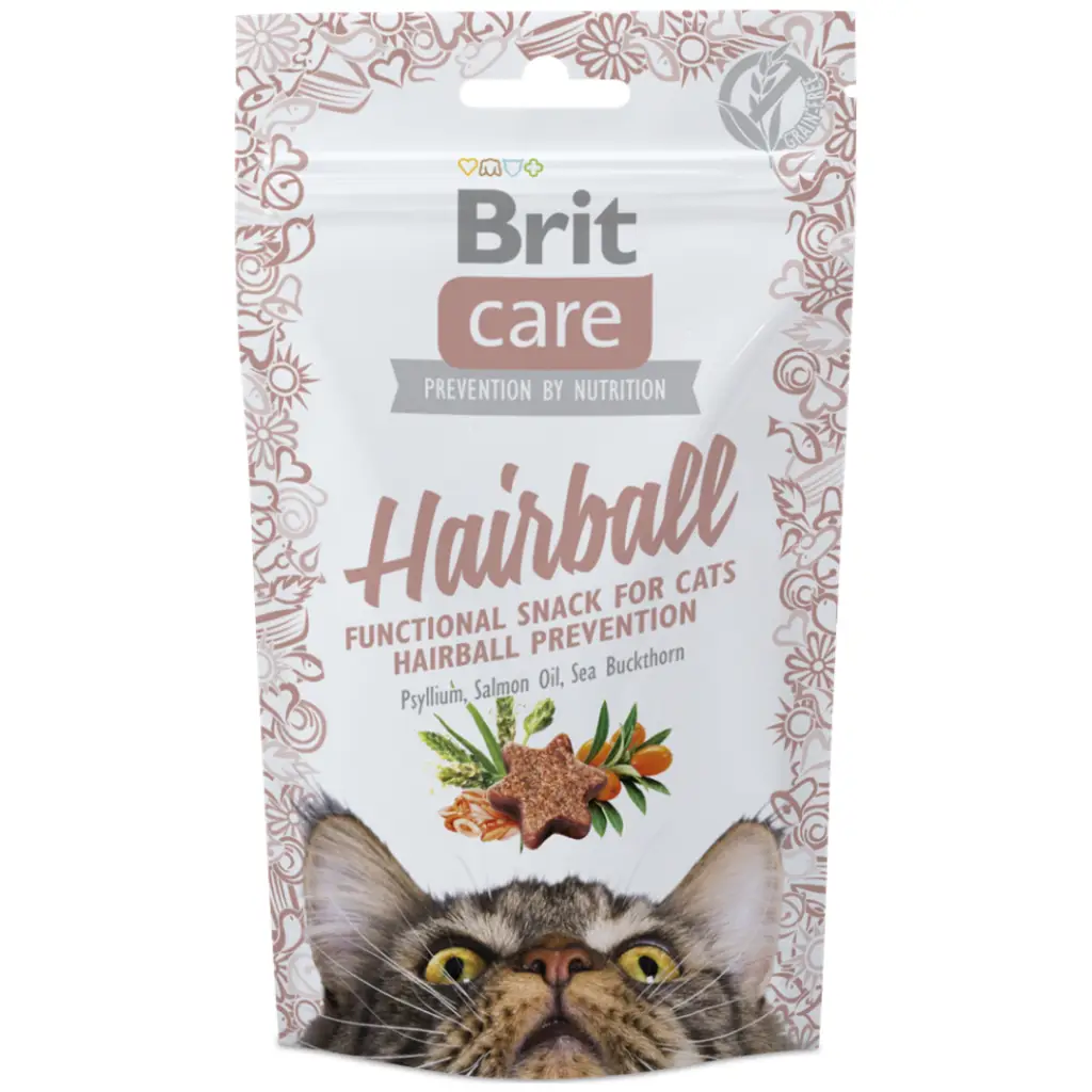 Brit Care Snack Hairball Tüy Yumağı Engellemek İçin Tahılsız Kedi Ödülü 50 Gr