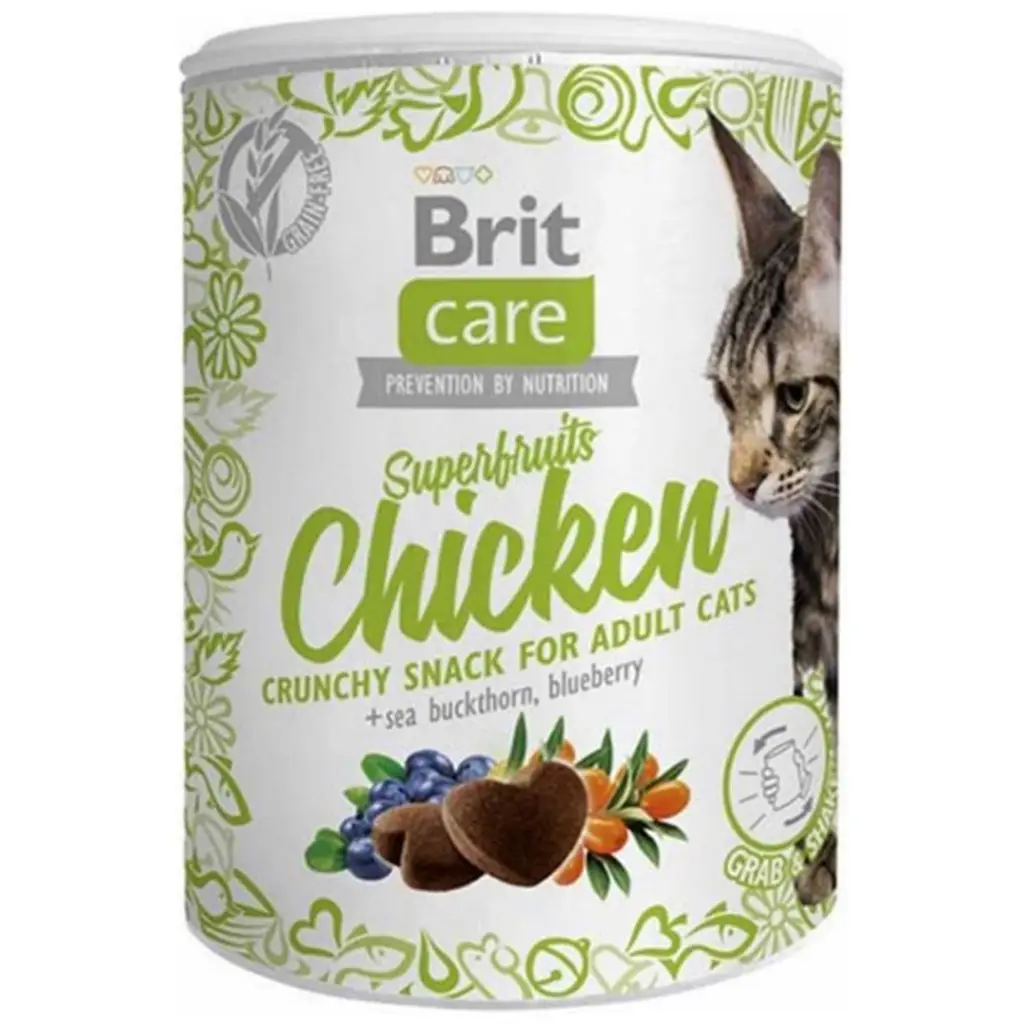 Brit Care Snack Superfruits Tahılsız Tavuklu Kedi Ödülü 100 Gr