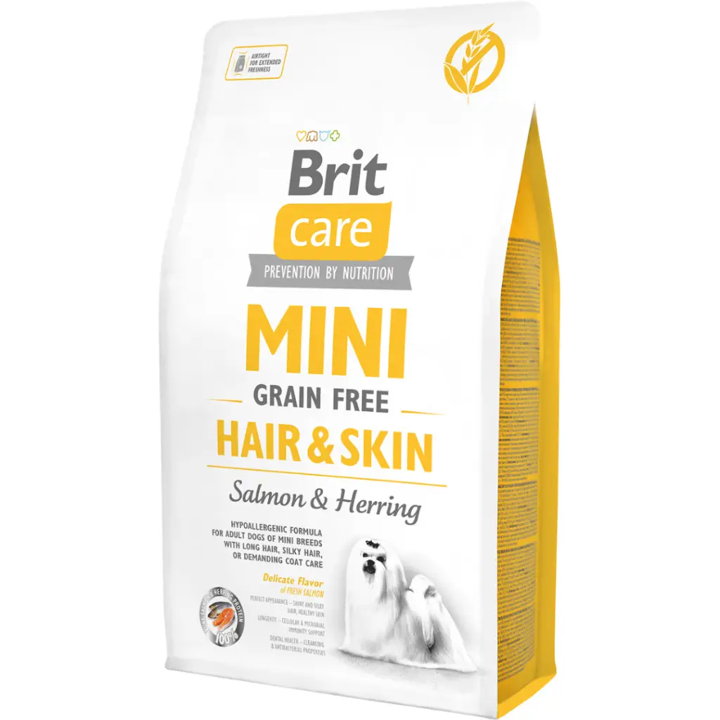 Brit Care Tahılsız Mini Adult Hair Skin Somonlu ve Ringa Balıklı Yetişkin Köpek Maması 7 Kg