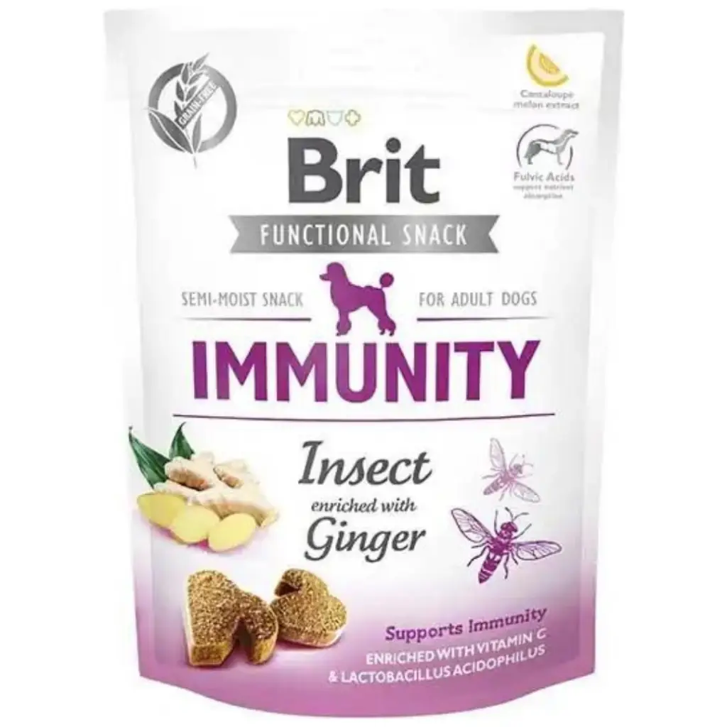 Brit Functional Snack İmmunity Böcek Proteinli ve Zencefilli Köpek Ödülü 150 Gr