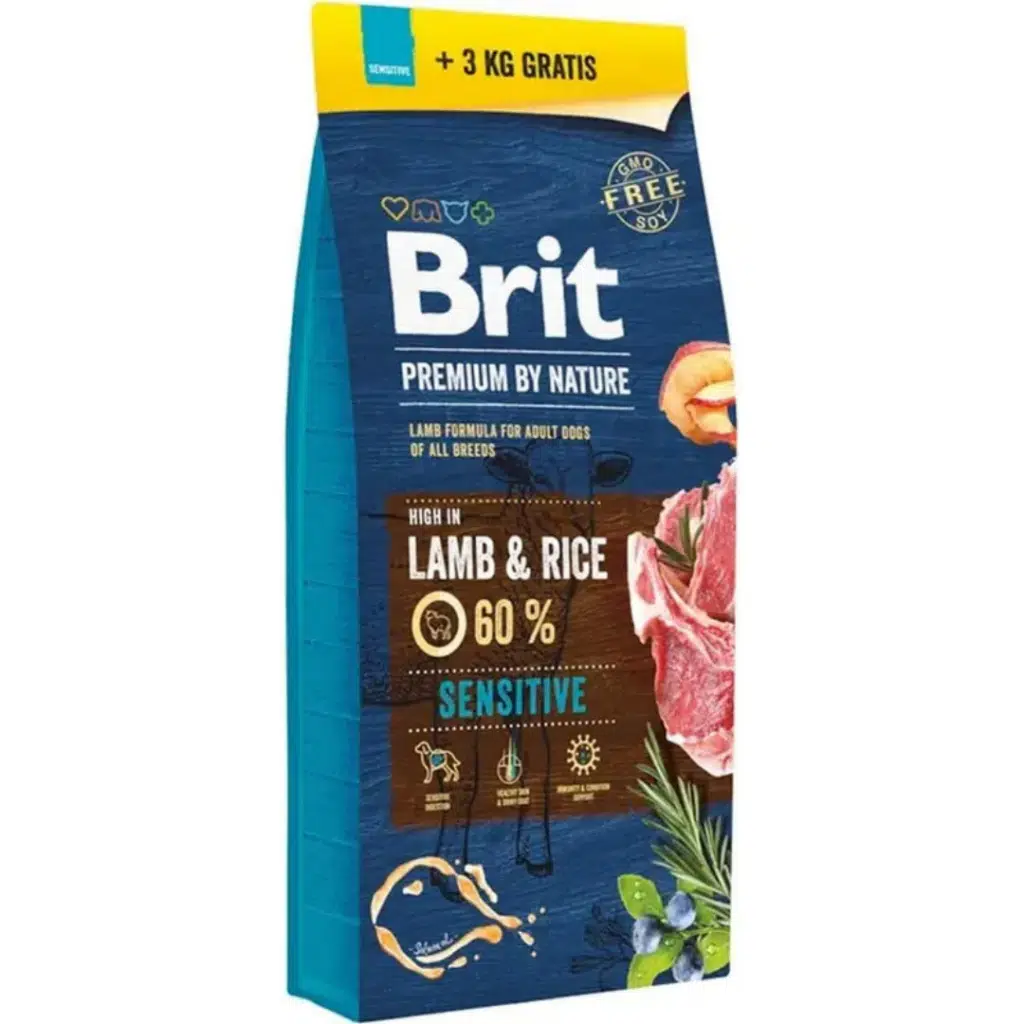 Brit Premium By Nature Sensitive Kuzu Etli Yetişkin Köpek Maması 15+3 Kg
