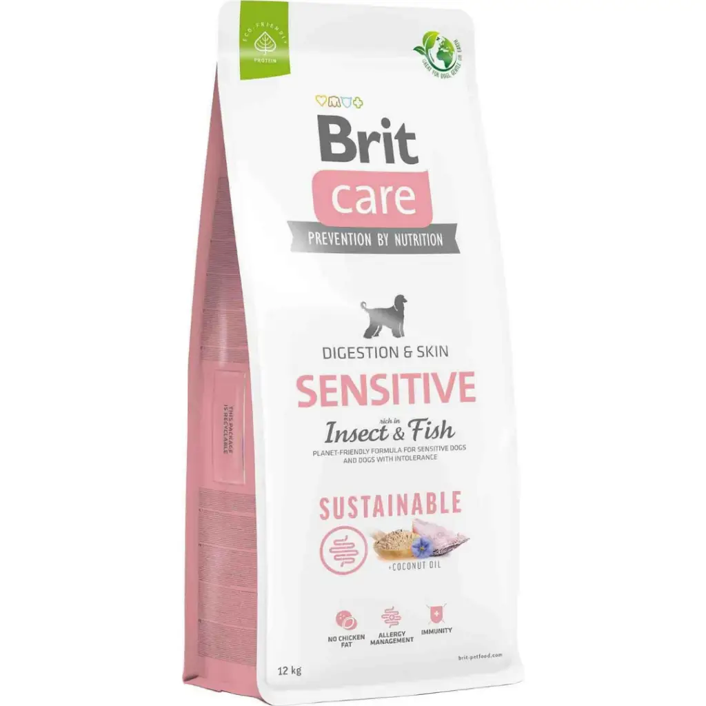 Brit Sustainable Sensitive Balık ve Böcek Proteinli Yetişkin Köpek Maması 12 Kg