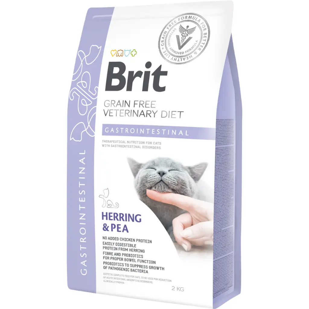 Brit Veterinary Diets Grain Free Gastrointestinal Sindirim Sistemi Destekleyici Tahılsız Kedi Maması 2 Kg