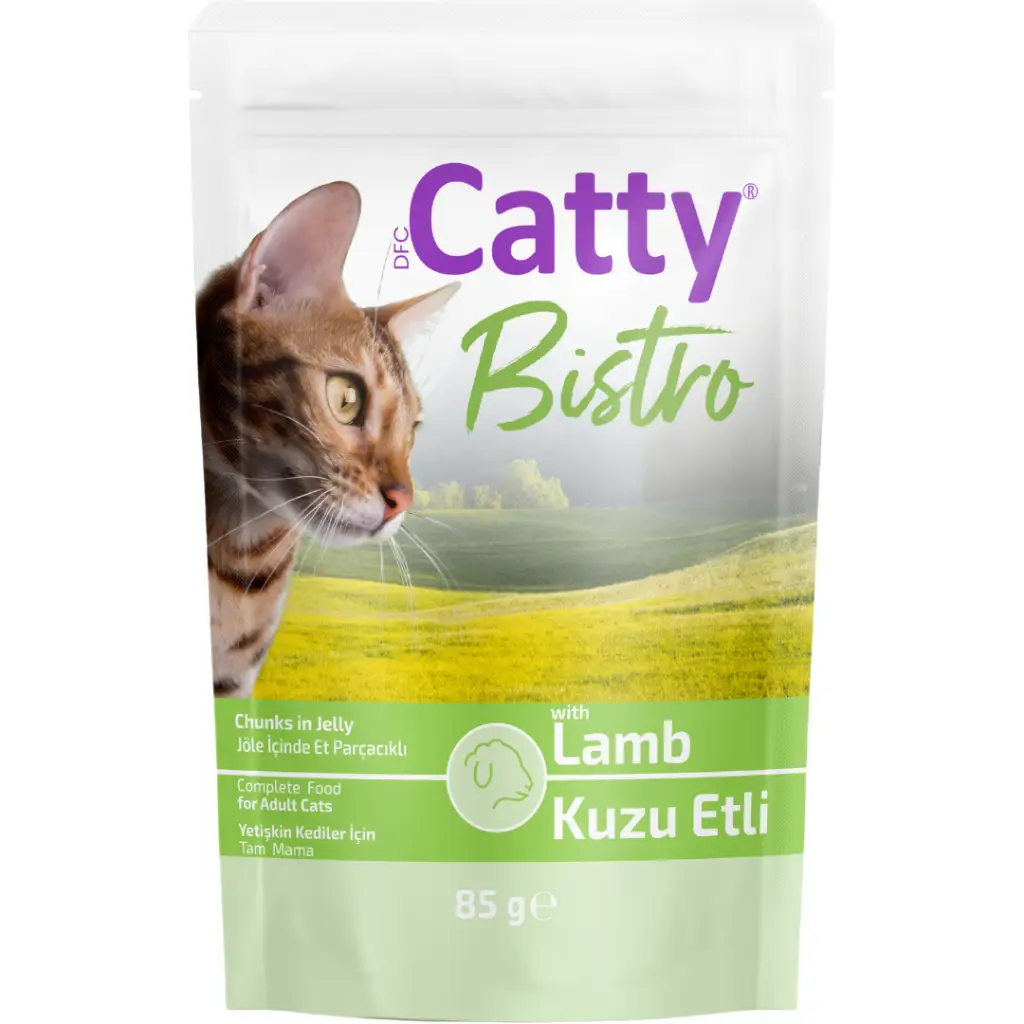 Catty Jöle İçinde Et Parcacıklı Kuzu Etli Yetişkin Kedi Yaş Maması 85 Gr