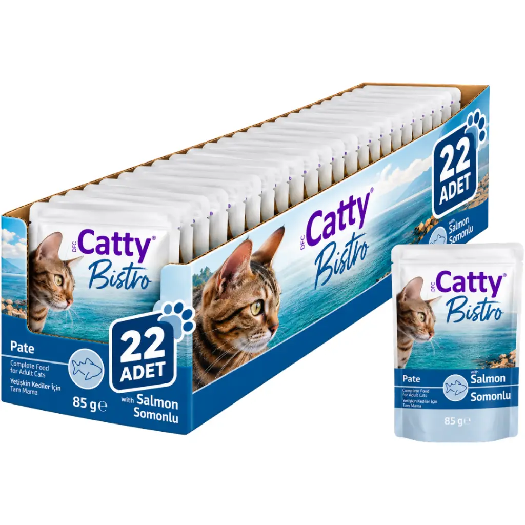 Catty Pate Somonlu Yetişkin Kedi Yaş Maması 85 Gr 22 Adet
