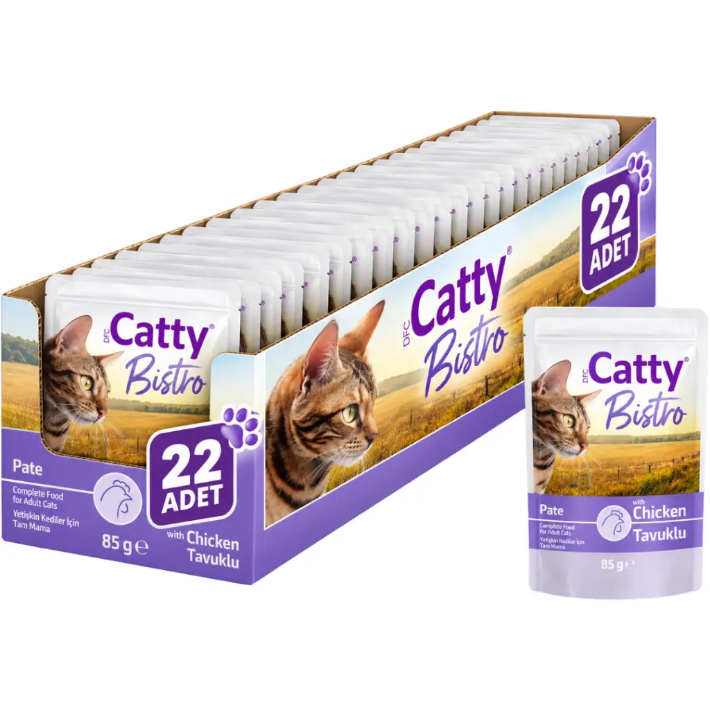 Catty Pate Tavuklu Yetişkin Kedi Yaş Maması 85 Gr 22 Adet