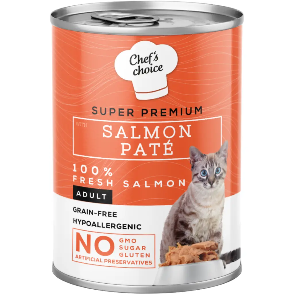 Chef's Choice Tahılsız Hipoalerjenik Somonlu Kedi Konservesi Pate 400 Gr