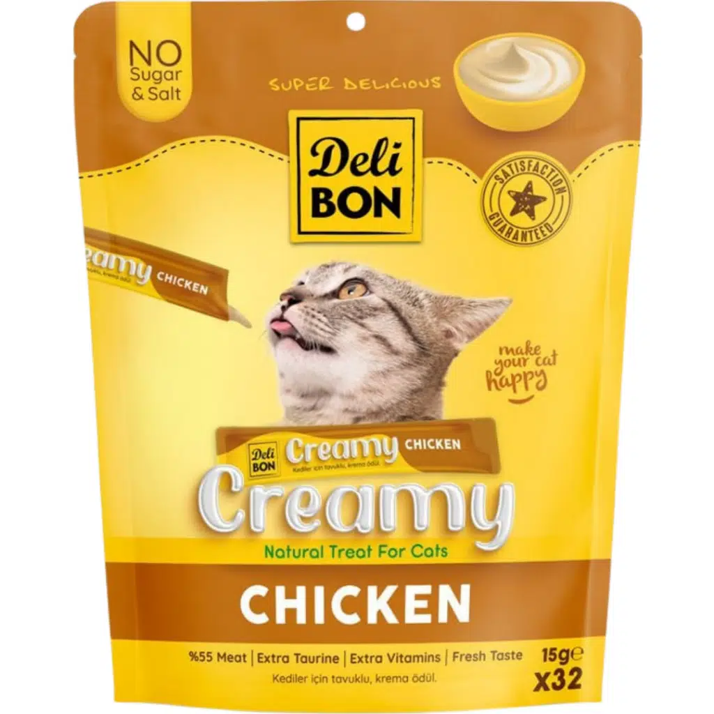 Delibon Creamy Chicken Tavuklu Sıvı Kedi Ödülü 32x15 Gr