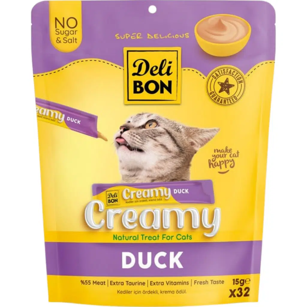 Delibon Creamy Duck Ördek Etli Sıvı Kedi Ödülü 32x15 Gr