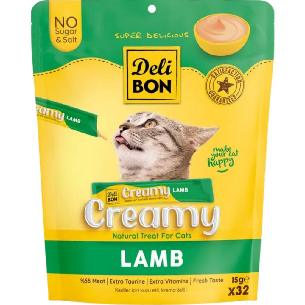 Delibon Creamy Lamb Kuzu Etli Sıvı Kedi Ödülü 32x15 Gr