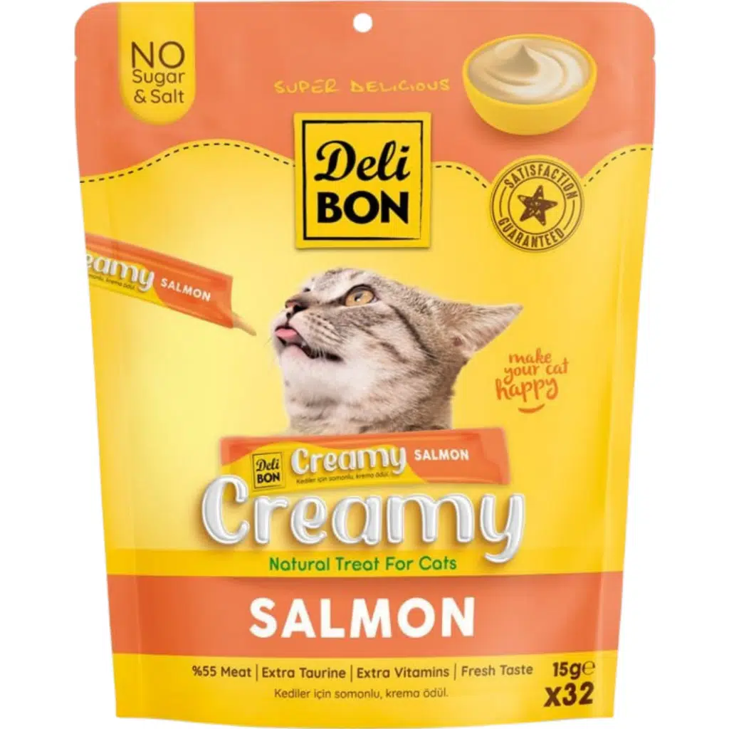 Delibon Creamy Salmon Somonlu Sıvı Kedi Ödülü 32x15 Gr