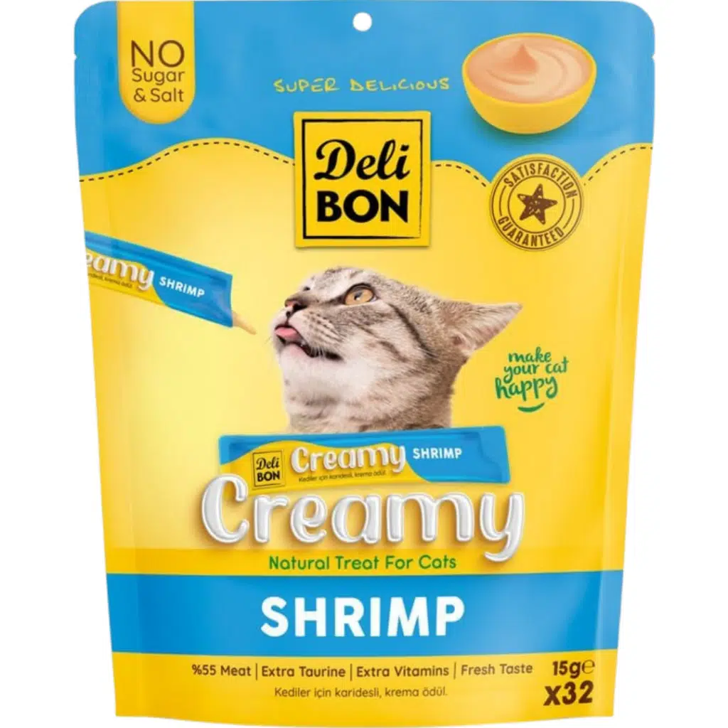 Delibon Creamy Shrimp Karidesli Sıvı Kedi Ödülü 32x15 Gr