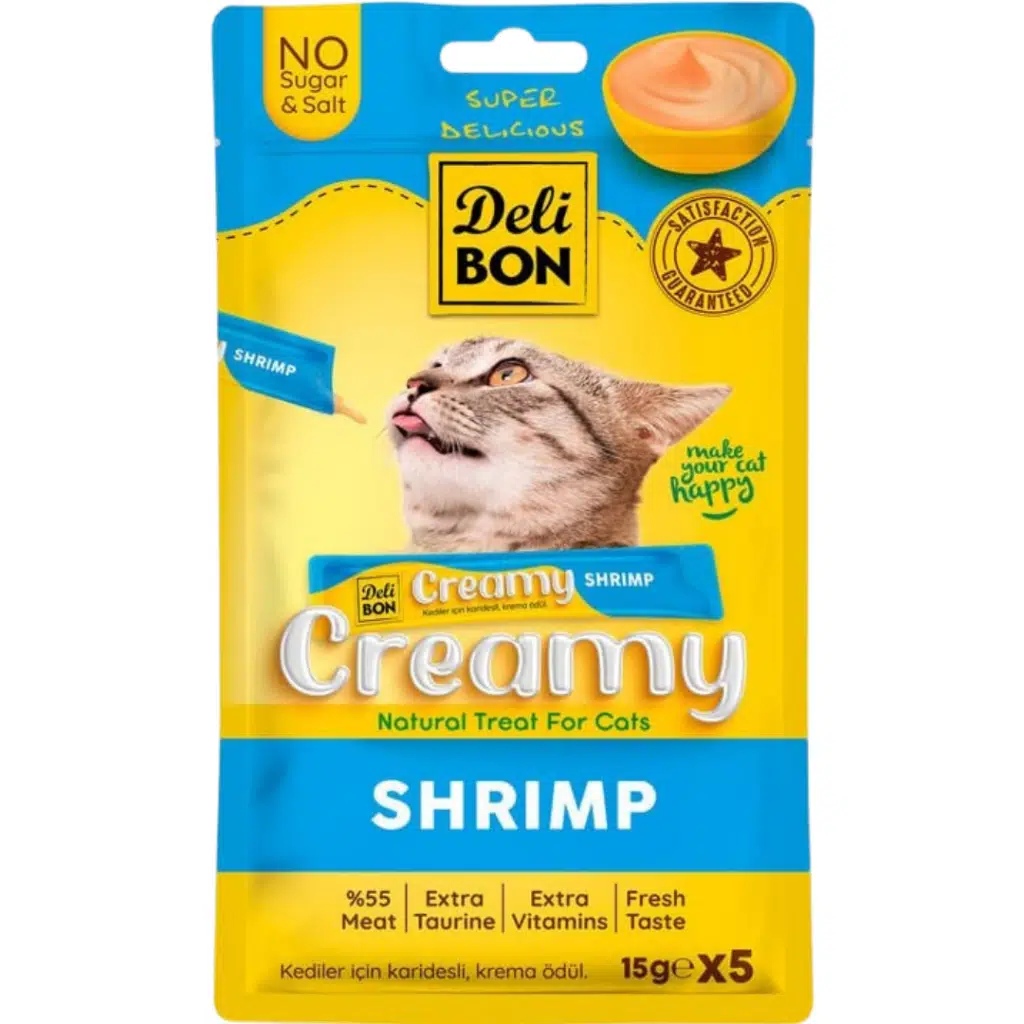 Delibon Creamy Shrimp Karidesli Sıvı Kedi Ödülü 5x15 Gr