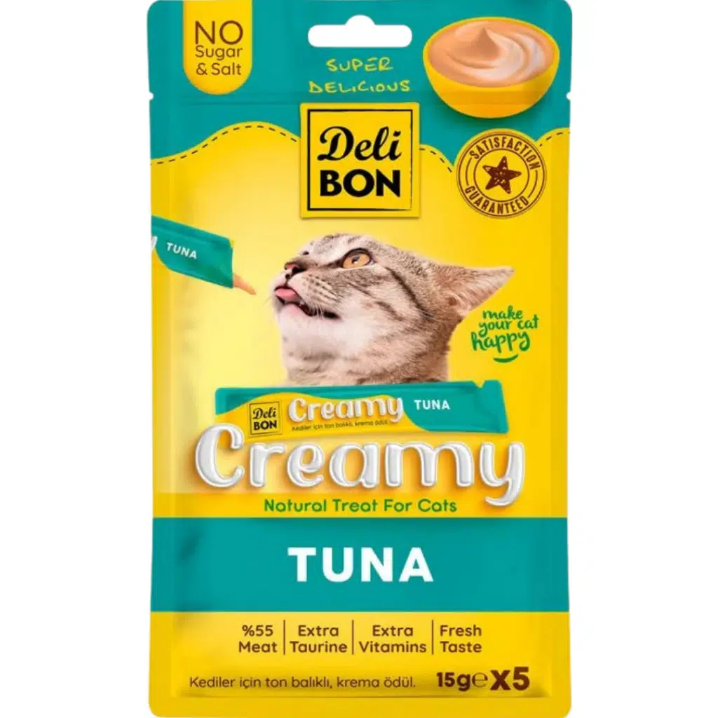 Delibon Creamy Tuna Ton Balıklı Sıvı Kedi Ödülü 5x15 Gr