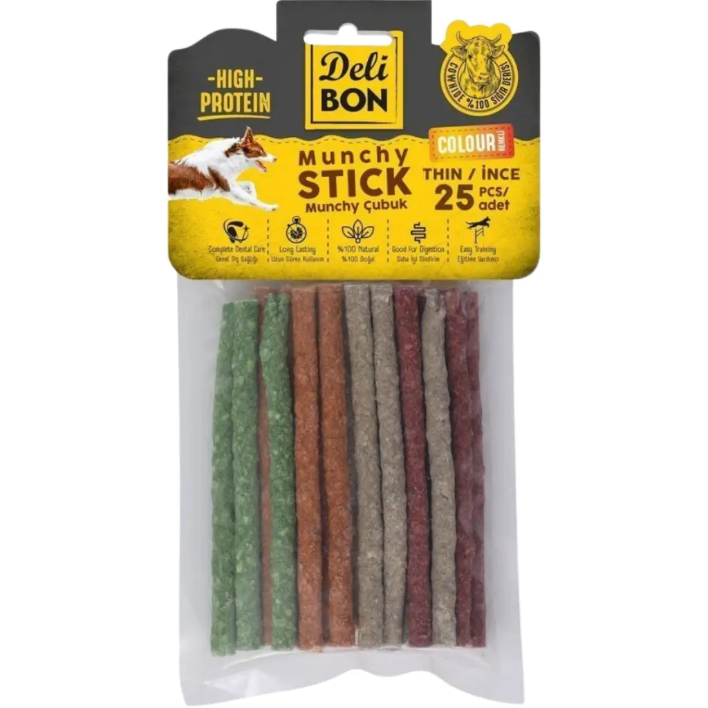 Delibon Munchy Stick İnce Çubuk Köpek Ödülü 25 Li Paket