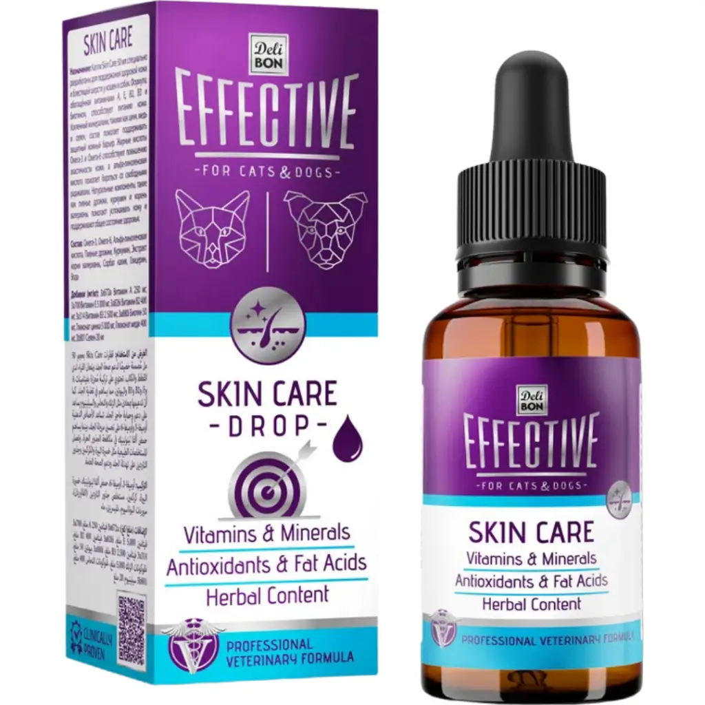Delibon Skin Care Kedi ve Köpek Tüy ve Cilt Desteği Takviye Damlası 50 ML