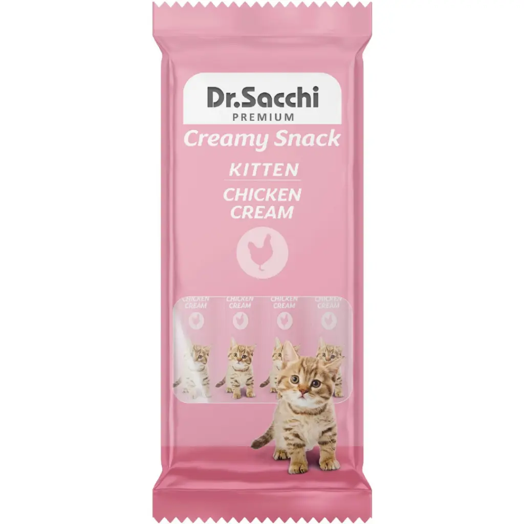 Dr.Sacchi Creamy Kitten Tavuklu Krema Yavru Kedi Ödülü 4x14 Gr