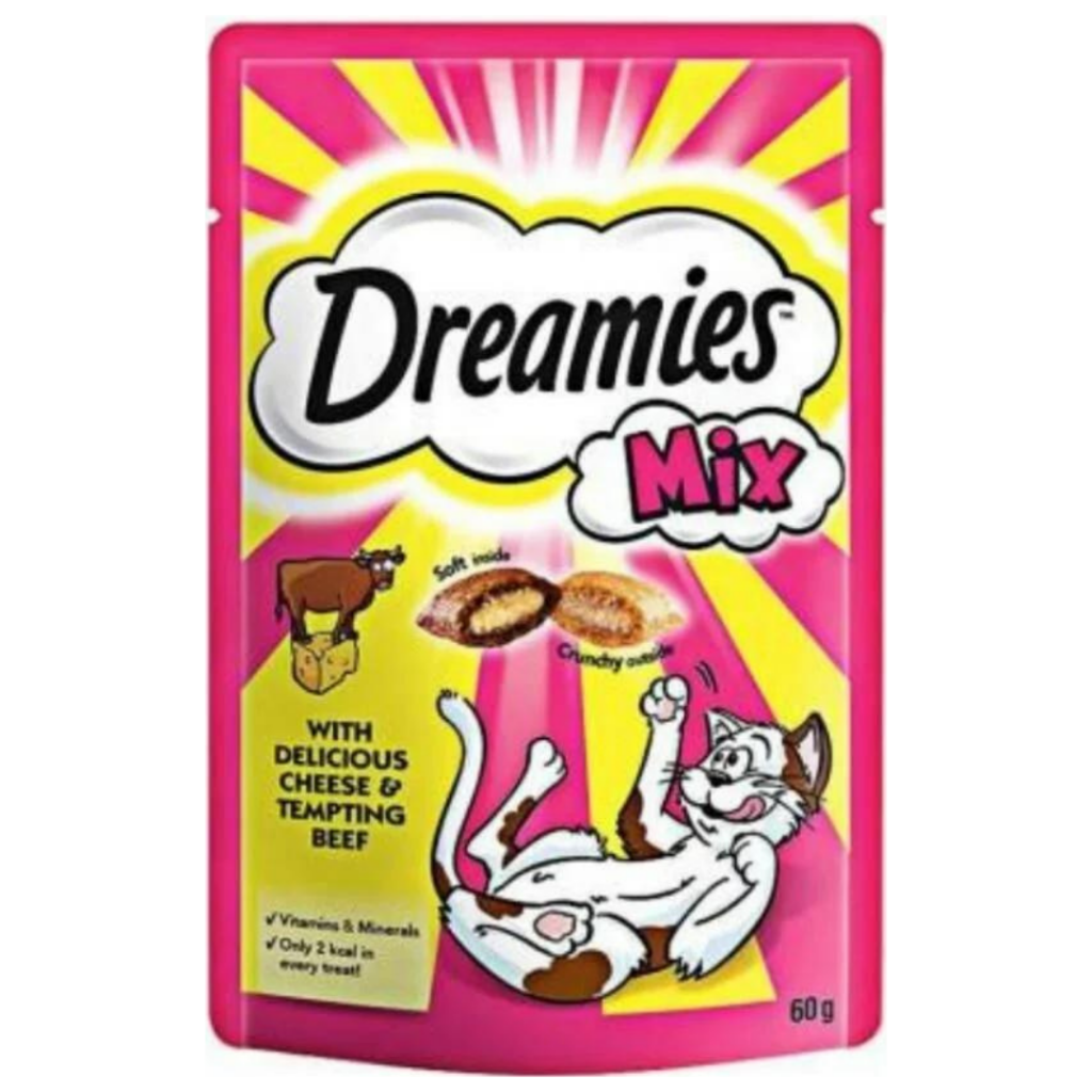 Dreamies İçi Dolgulu Peynir Sığır Mix Kıtır Kedi Ödül Maması 60 Gr