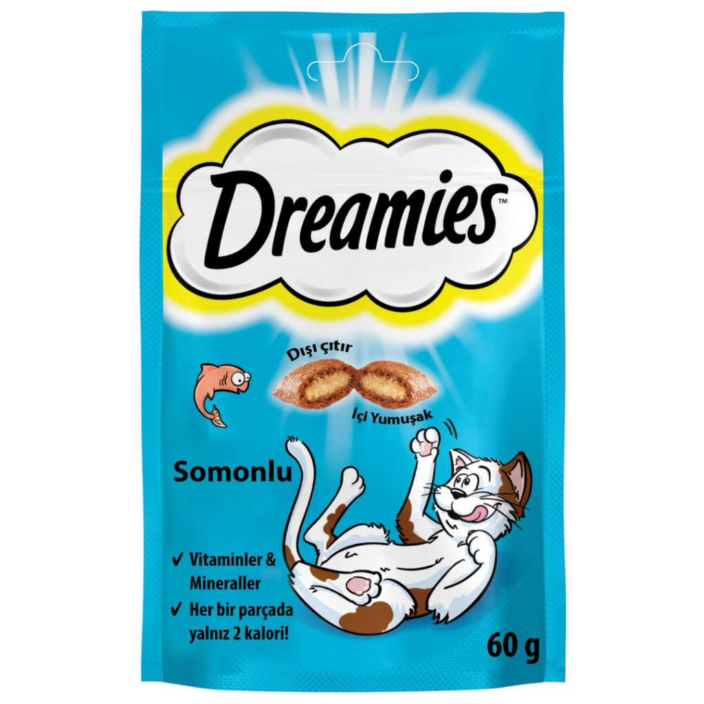 Dreamies İçi Dolgulu Somonlu Kıtır Kedi Ödül Maması 60 Gr