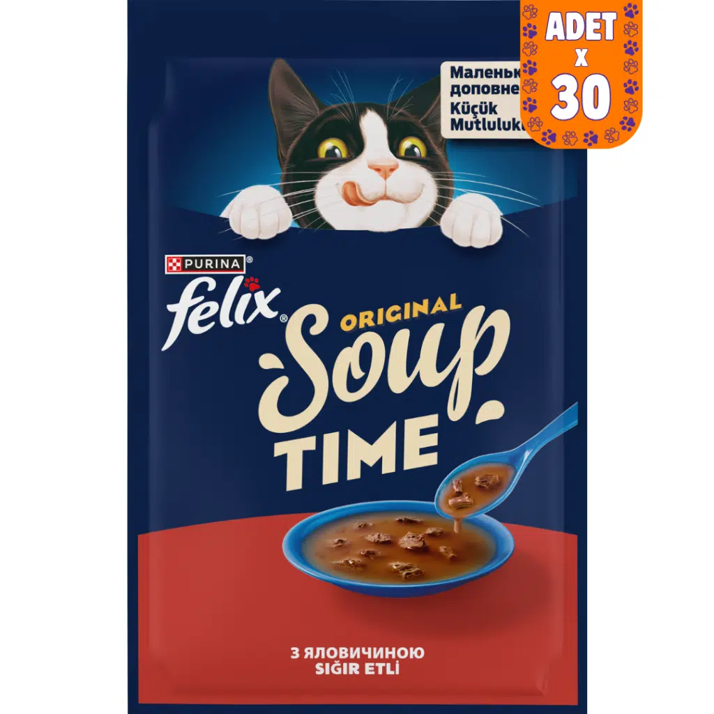 Felix Soup Beef Sığır Etli Kedi Çorbası 48 Gr 30 Adet