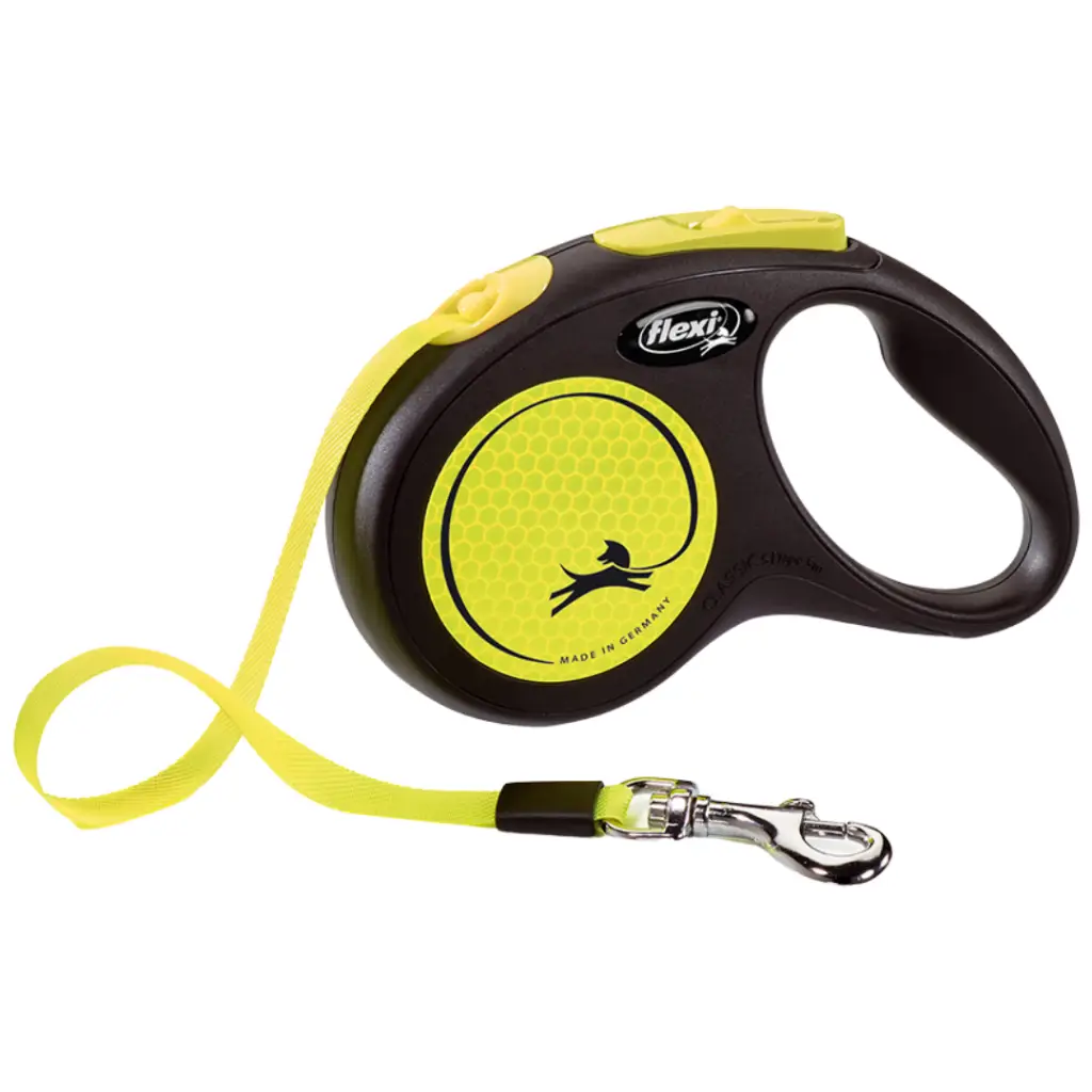 Flexi New Neon Otomatik Şerit Gezdirme Kayışı 5 Metre Small Sarı