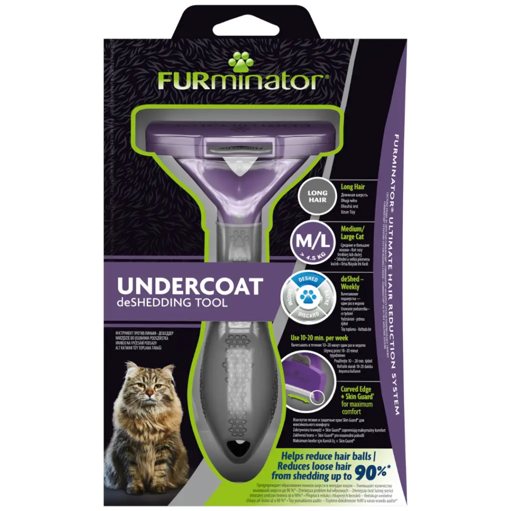 Furminator Long Hair Uzun Tüylü Kediler İçin Kedi Tarağı Large 