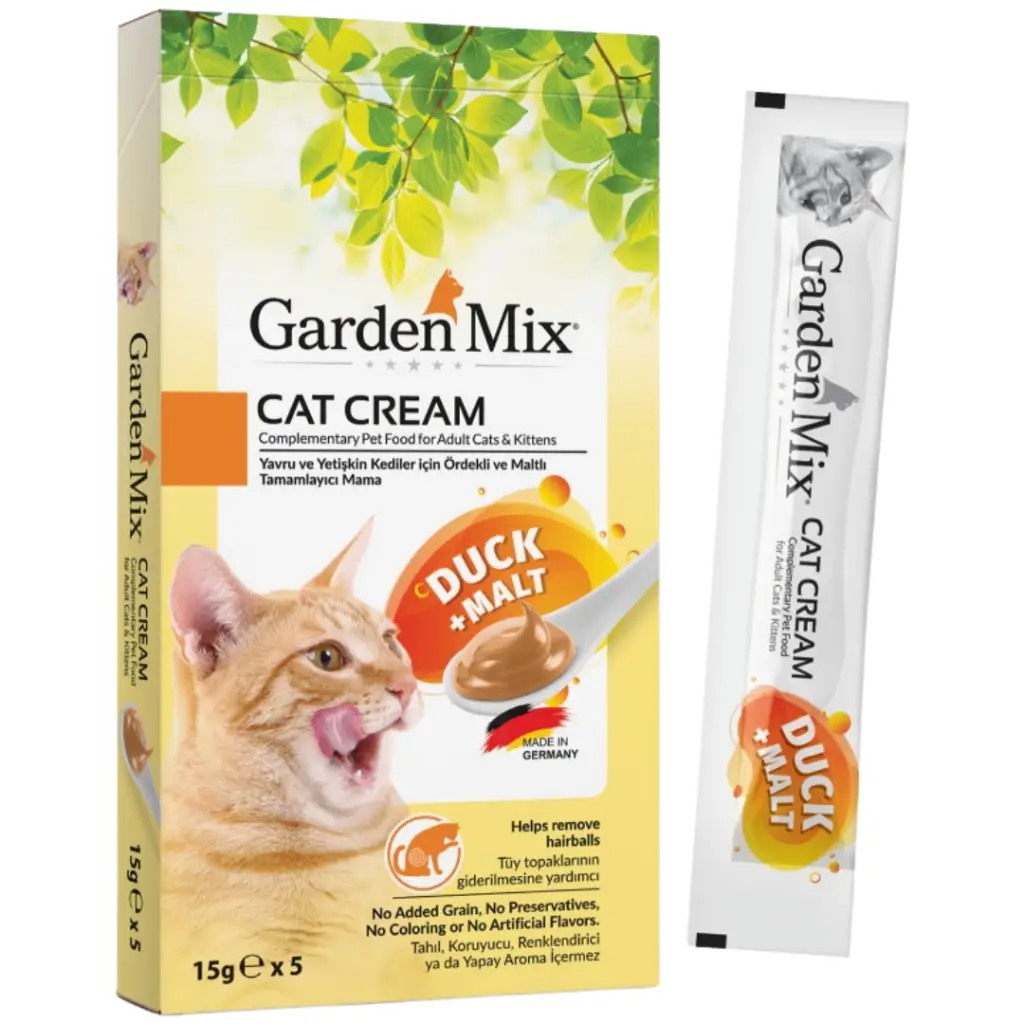 Garden Mix Cat Cream Ördekli & Maltlı Krema Kedi Ödülü 5x15 Gr