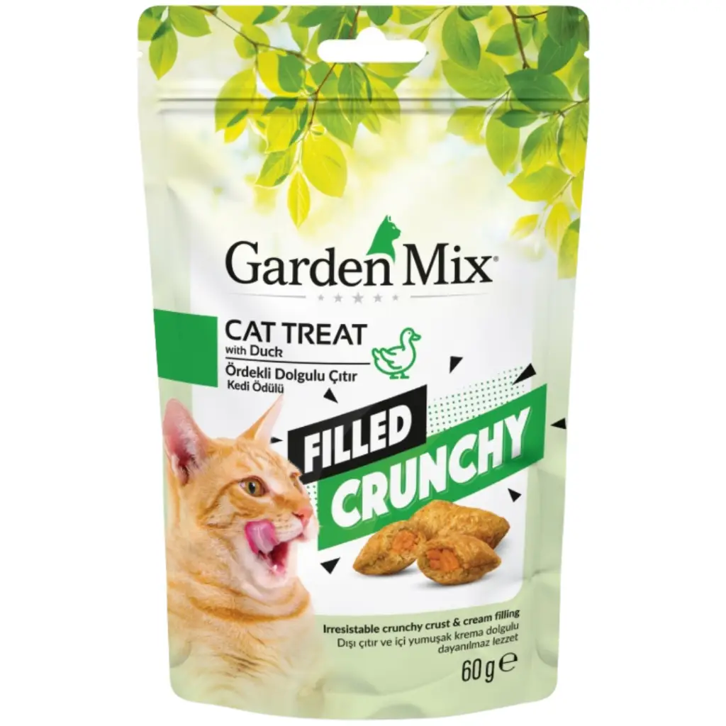 Garden Mix Crunchy Ördekli İçi Dolgulu Kedi Ödülü 60 Gr