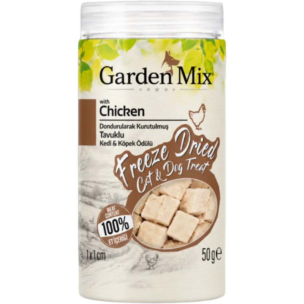 Garden Mix Freeze Dried Dondurularak Kurutulmuş Tavuklu Kedi ve Köpek Ödülü 50 Gr