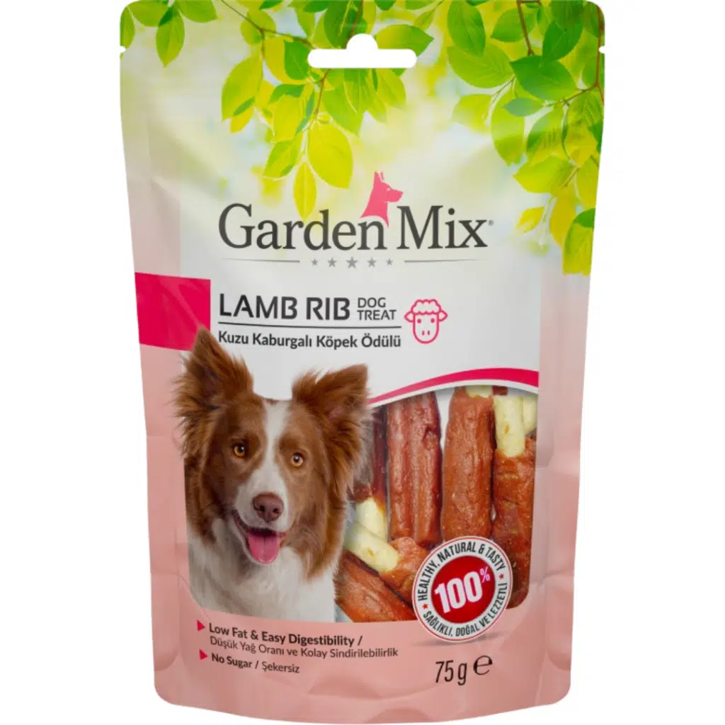 Garden Mix Kuzu Kaburgalı Köpek Ödülü 75 Gr
