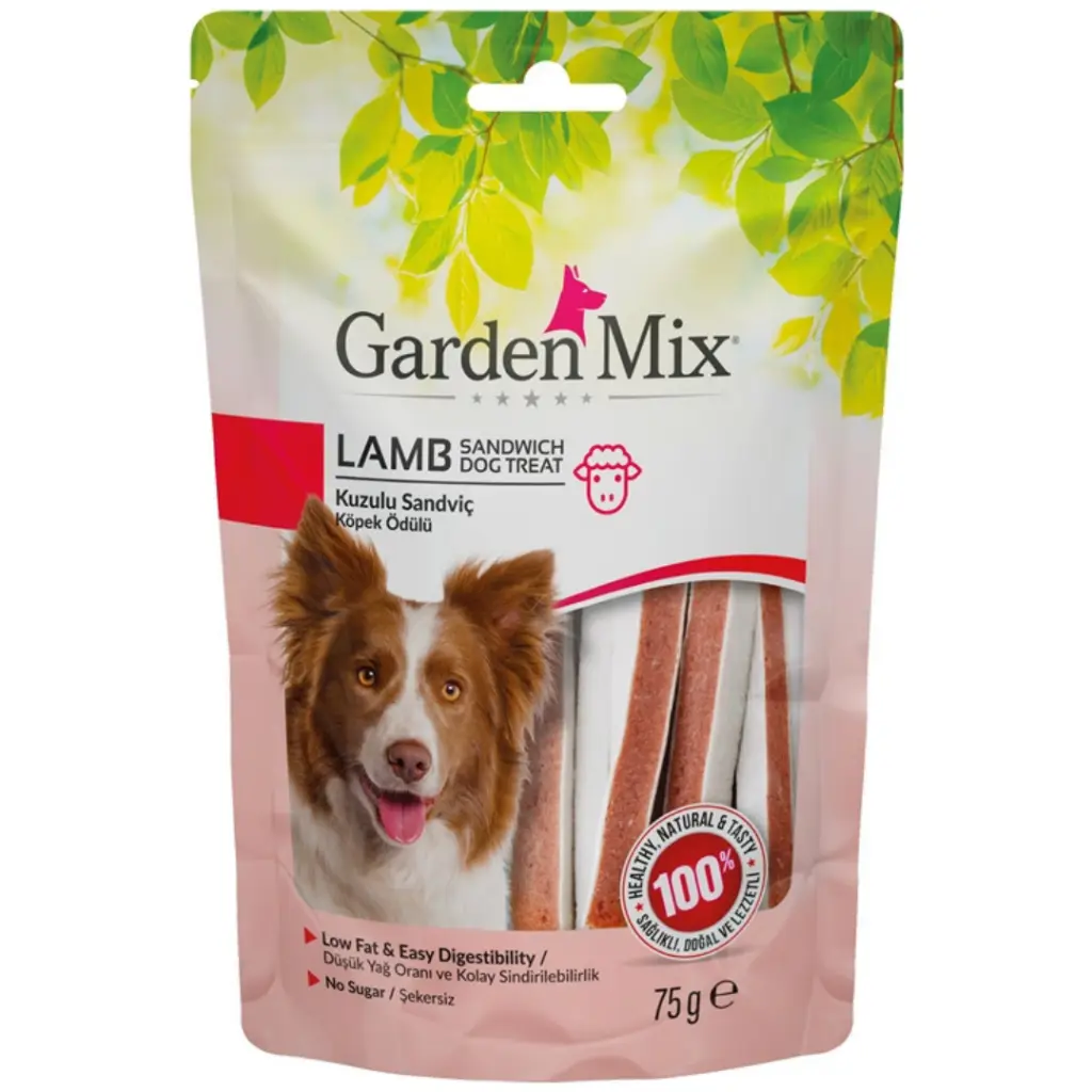 Garden Mix Lamb Sandwich Kuzu Etli Sandviç Köpek Ödülü 75 Gr