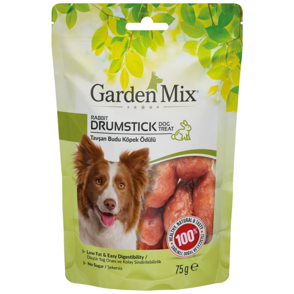 Garden Mix Rabbit Drumstic Tavşan Budu Sargılı Kemik Köpek Ödülü 75 Gr