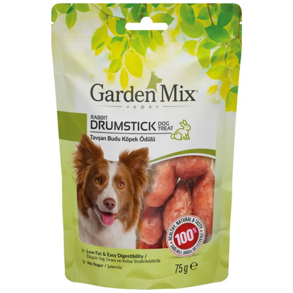 Garden Mix Rabbit Drumstic Tavşan Budu Sargılı Kemik Köpek Ödülü 75 Gr