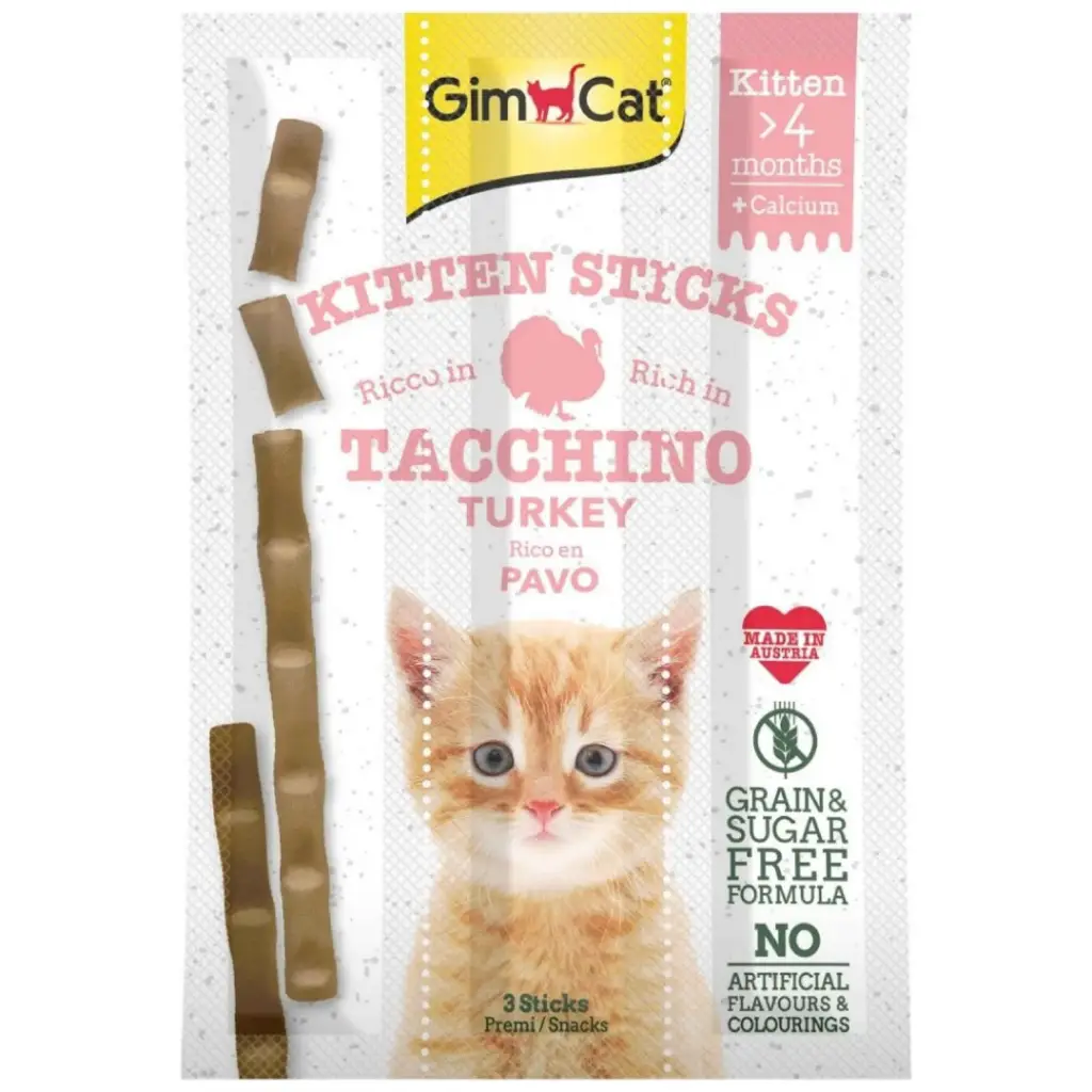 GimCat Sticks Kitten Hindili Tahılsız Yavru Kedi Ödülü 3x5 Gr