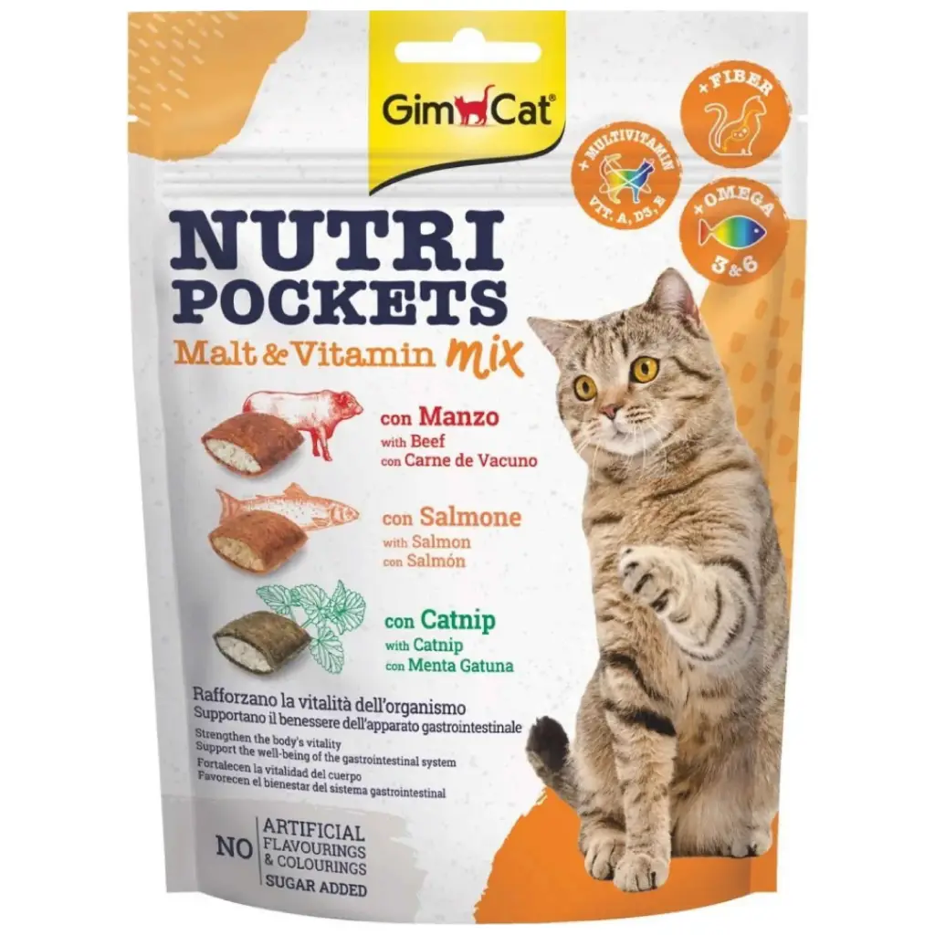 GimCat Nutri Pockets Malt ve Multivitamin Mix Kedi Ödülü 150 Gr