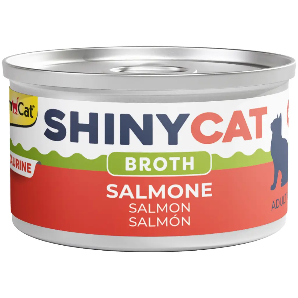 GimCat Shinycat Broth Sos İçinde Somonlu Yetişkin Kedi Konservesi 70 Gr