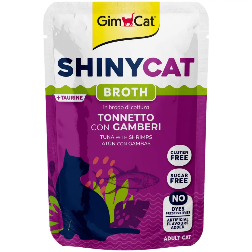 GimCat Shinycat Pouch Ton Balıklı ve Karidesli Yetişkin Kedi Yaş Maması 70 Gr
