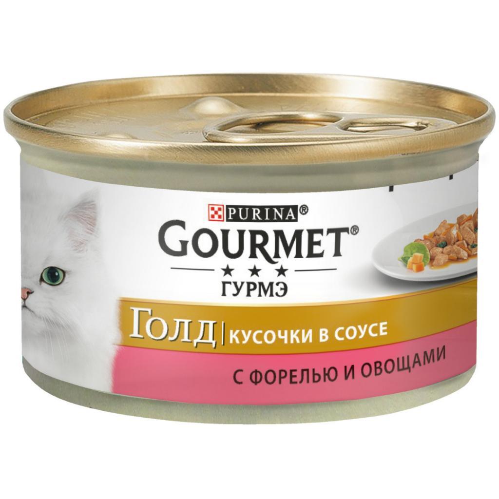 Gourmet Gold Parça Etli ve Soslu Alabalıklı ve Sebzeli Kedi Konservesi 85 Gr