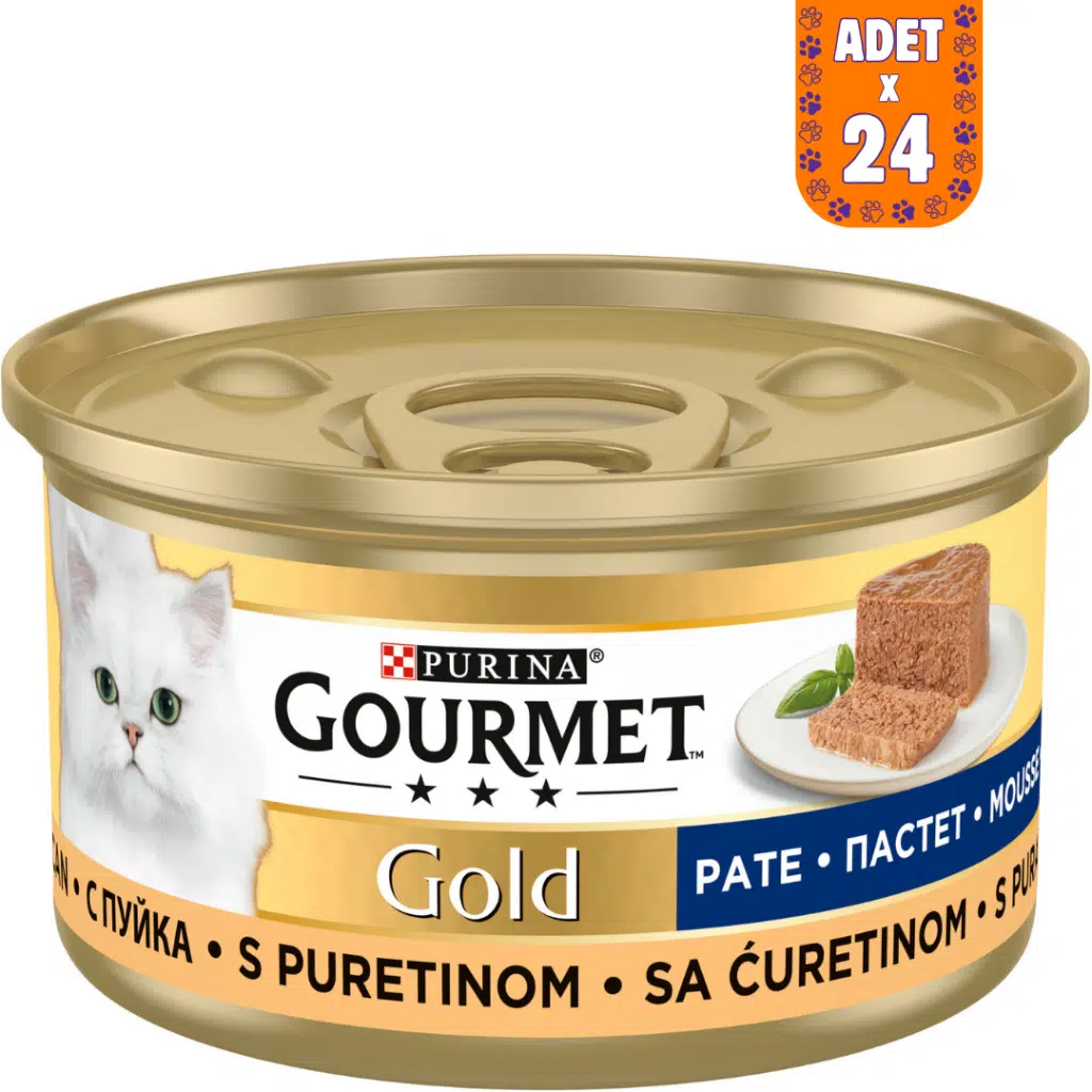 Gourmet Gold Kıyılmış Hindi Etli Kedi Konserve Maması 85 Gr 24 Adet