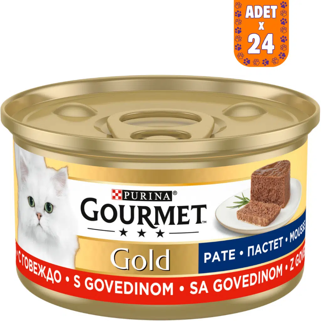 Gourmet Gold Kıyılmış Sığır Etli Kedi Konserve Maması 85 Gr 24 Adet