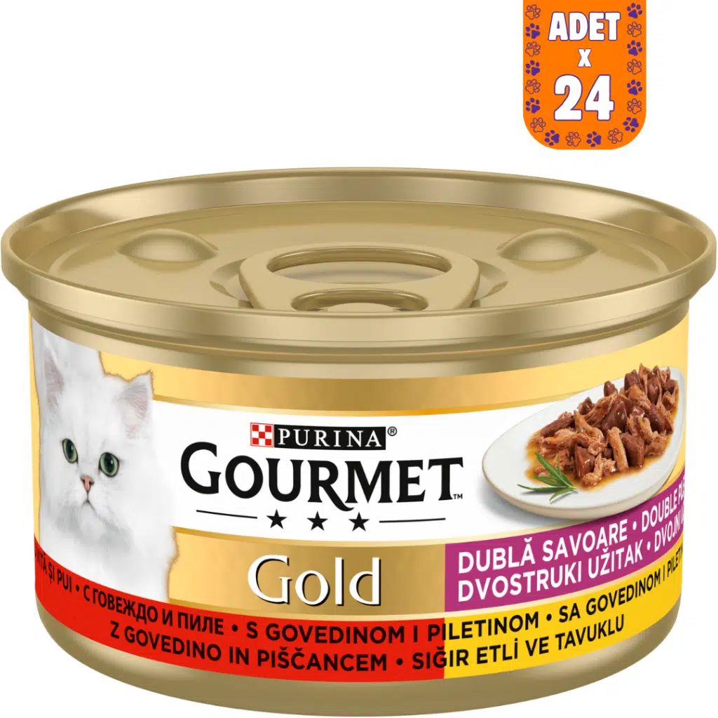 Gourmet Gold Sığır Etli ve Tavuklu Kedi Konserve Maması 85 Gr 24 Adet
