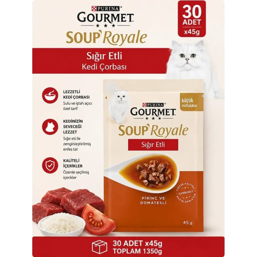 Gourmet Soup Royale Sığır Etli Kedi Çorbası 45 Gr 30 Adet